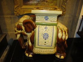 Chinese Pottery Elephant Stool, 50x44cm