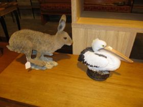 Moulded Figures of a Hare and Pelican