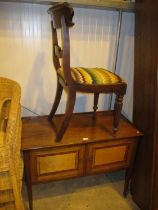 Inlaid Mahogany Side Cabinet, 99cm, and a Victorian Chair