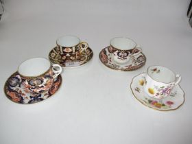 Four Royal Crown Derby Cabinet Cups and Saucers