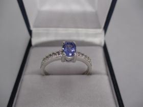 Tanzanite and White Topaz Ring