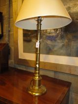 Brass Pillar Table Lamp with Shade