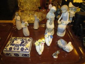Lladro Geese Group, 3 Willow Tree Figures etc