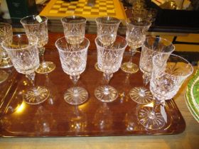 Set of 9 Crystal Wine Goblets
