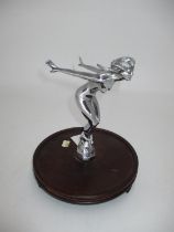 Chromed Metal Female Figure Car Mascot, 18cm high
