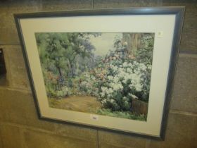 M. Davidson, Watercolour, The Flower Garden, 35x45cm