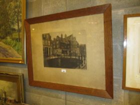 P. Thomson, Etching, De Krombootsloot Amsterdam