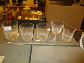 Five Boxed Sets of 6 Edinburgh Crystal Tumblers and Stem Glasses