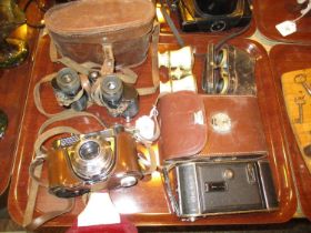 Voigtlander and Kodak Cameras, Vintage Binoculars and 2 Pairs of Opera Glasses