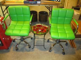Pair of Office Chairs and a Folding Table