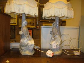 Pair of Nao Figure Table Lamps