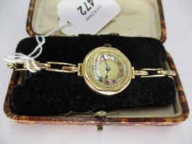 Ladies 9ct Gold Watch on 9ct Gold Expanding Strap, 15.76g