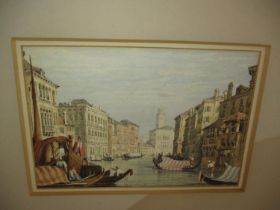 Unsigned Watercolour, Venice Canal Scene, 10x15cm