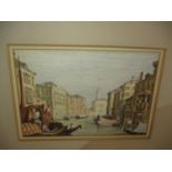 Unsigned Watercolour, Venice Canal Scene, 10x15cm