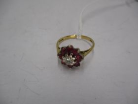 18ct Gold Ruby and Diamond Ring, 2.76g, Size J