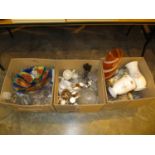 Three Boxes of Decorative Ceramics and Glass etc