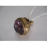9ct Gold and Amethyst Fob, 9.57g
