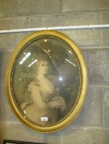 Oval Framed Gainsborough Print of The Duchess of Devonshire, 58x47cm