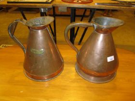 Barthes-Rob Copper Gallon Jug and a Similar Copper Gallon Jug