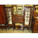 Late Victorian Carved Mahogany Stepped Top Display Cabinet, 146cm