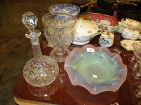 Vasart Glass Dish, Crystal Decanter and Vase