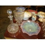 Vasart Glass Dish, Crystal Decanter and Vase