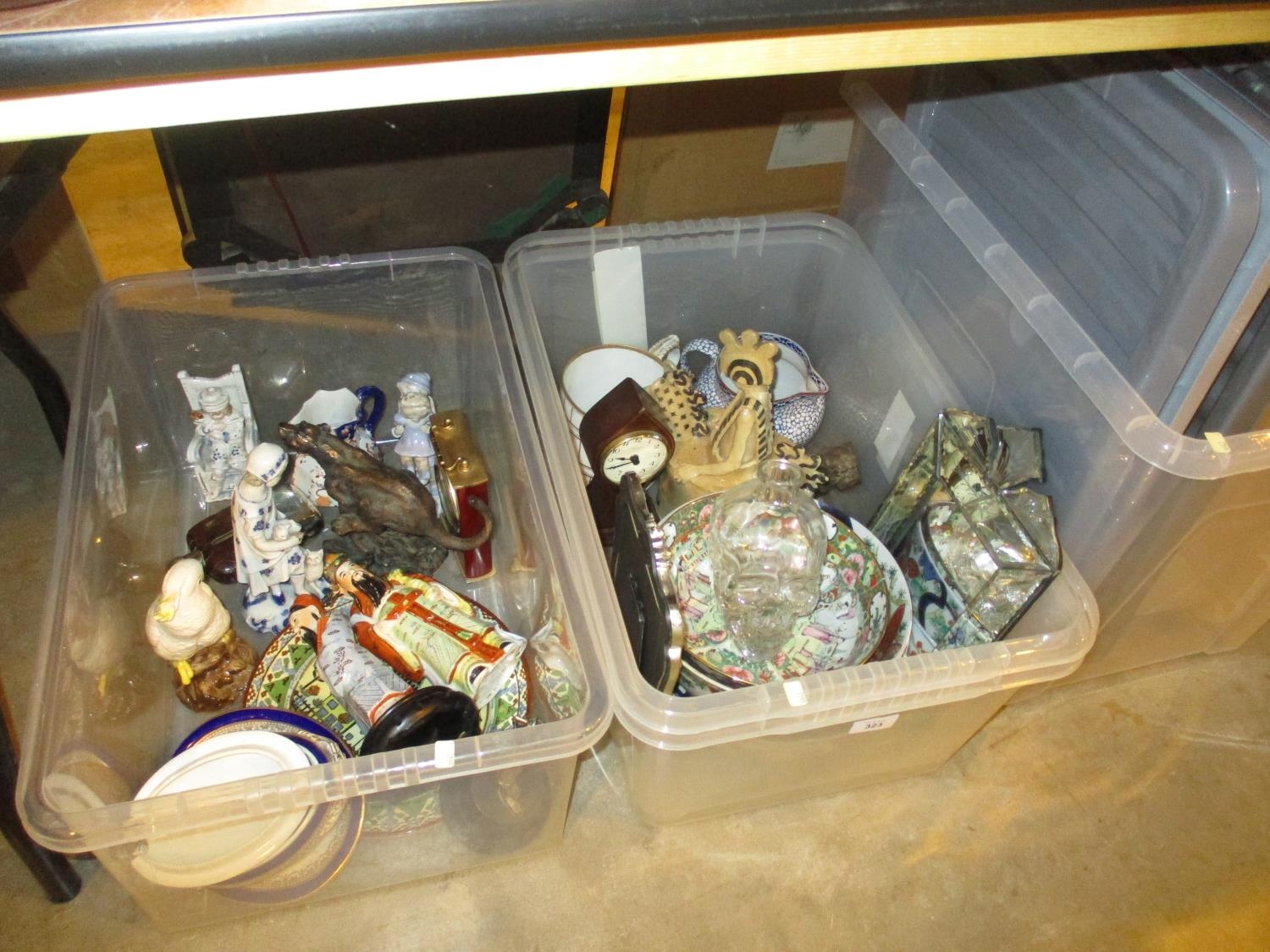 Plastic Boxes of Decorative Ceramics and Collectables
