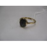 9ct Gold Agate Ring, 2.17g, Size O