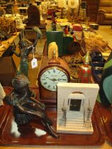 Three Figure Ornaments, Clock and a Bookend