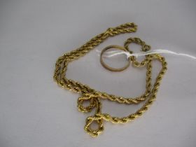 9ct Gold Necklace and Wedding Ring, 5.63g