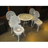 Cast Metal Garden Table with 4 Chairs