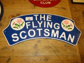 Flying Scotsman and Thistle Sign