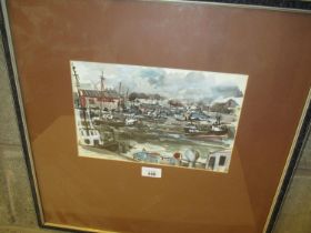 Gordon S. Laird, 1929-2024, Watercolour, Harbour Scene, 19x28cm
