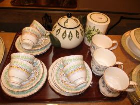 Royal Stafford Glendale 18 Piece Tea Set, 3 Royal Albert Brigadoon Mugs, a Teapot and a Jar