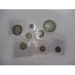 Eight Silver Coins From 1805 to 1889