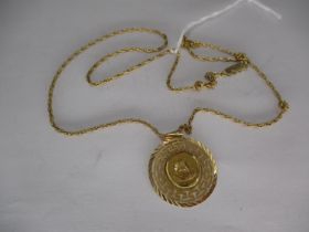 9ct Gold Chain with 14K Gold Pendant, 6.2g total