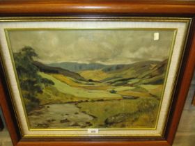 James F. Walker, Oil on Canvas, Dull Day Glen Clova, 35x45cm