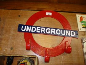 Underground Sign Coat Rack