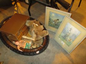 Pair of Margaret Tarrant Prints, Oval Mirror, Small Case, Koala, Chinese Doll and 2 Brushes