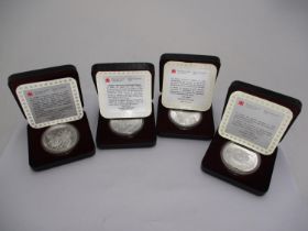 Four Canadian Silver Dollars 1988, 1989, 1990, 1992