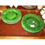 Sets of 5 & 4 Leaf Moulded Plates