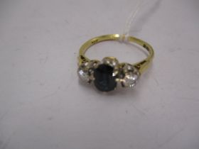18ct Gold Sapphire and Diamond Ring, 2.97g, Size L