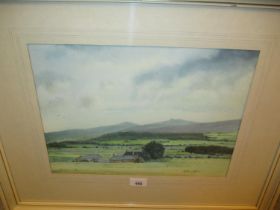 F G Thompson, Watercolour, View From Finzean, 27x38cm