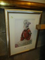 Ethel Mary Webster, Watercolour, Girl with Red Jacket, 27x20cm