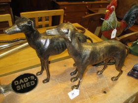 Pair of Cast Greyhound Figures