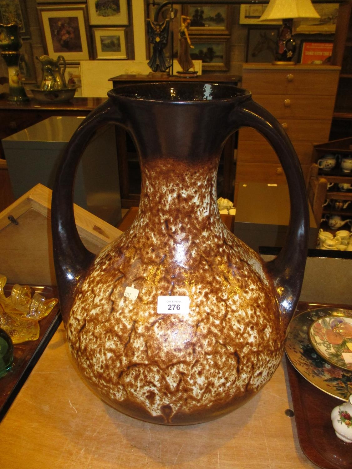 Large Pottery 2 Handle Vase, 45cm