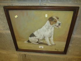 E. Prosser 1931 Pastel Drawing of a Terrier, 36x41cm