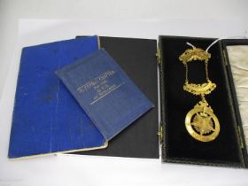 9ct Gold Eastern Star Medal St. Fergus Chapter 156, 21.25g, along with 3 Booklets