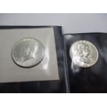 Two American Half Dollars 1957, 1964