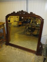 Victorian Style Mahogany Overmantel Mirror, 127x139cm